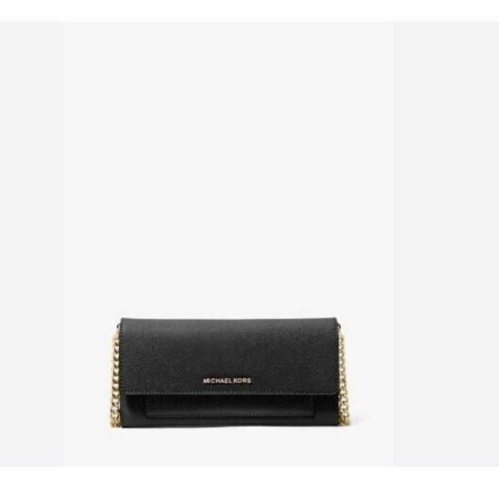 MICHAEL KORS Jet Set wallet on chain small crossbody bag clutch BLACK (Defect)